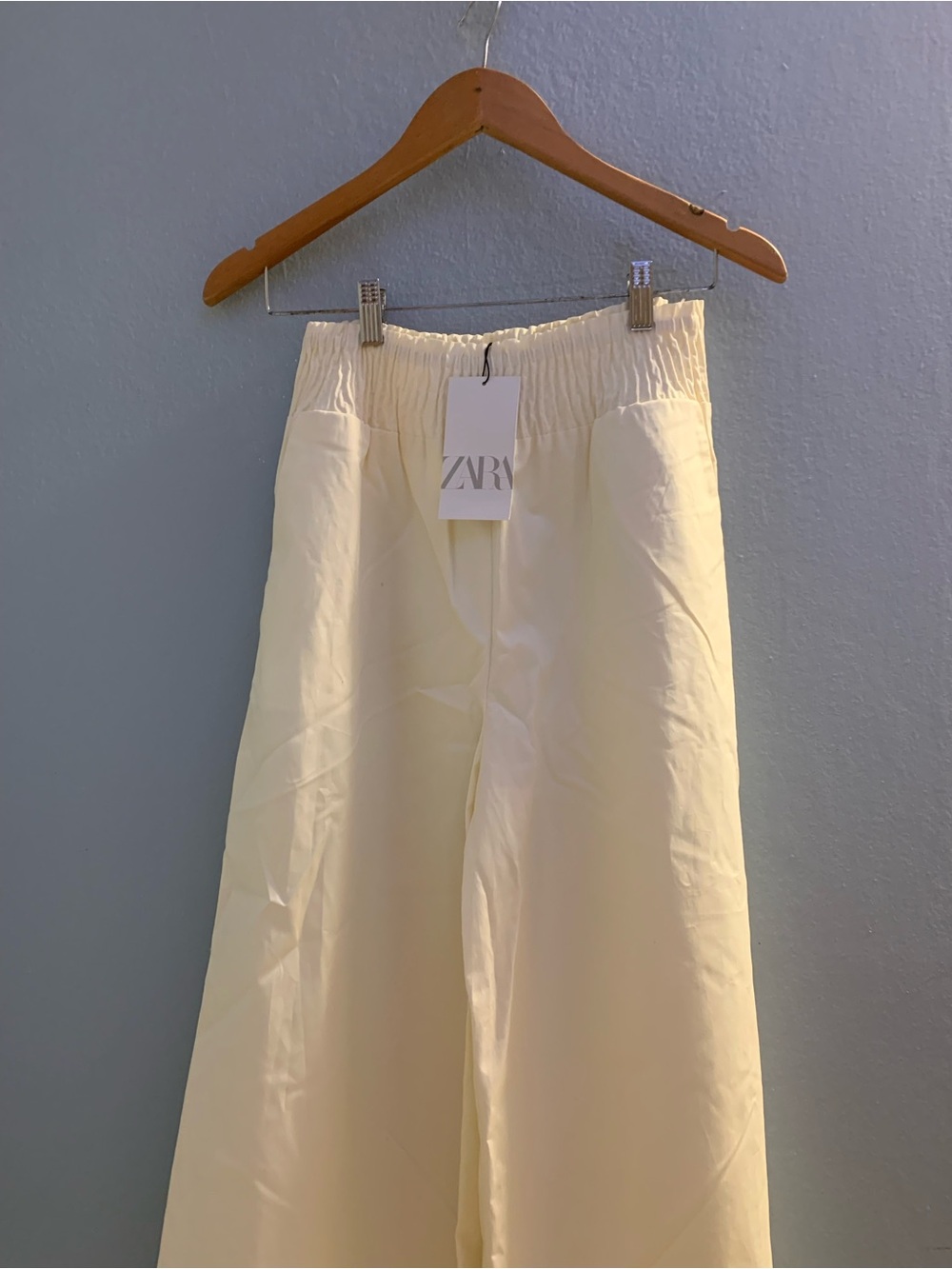 Zara Off-White Wide-Leg Trousers